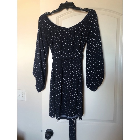 Bardot Polka Dot Mini Dress - Picture 6 of 8